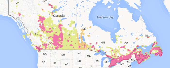 Couverture réseau de Koodo